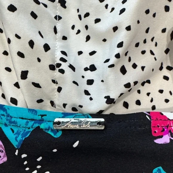 Anne Cole Floral Halter Swim Top -M - Picture 4 of 5